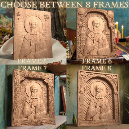Saint Athanasius of Alexandria Wooden Carved Handcrafted Christian Religious Icon. Byzantine Home Wall Art Decor Gift. Orthodox Greek Woodcarving Sculpture.